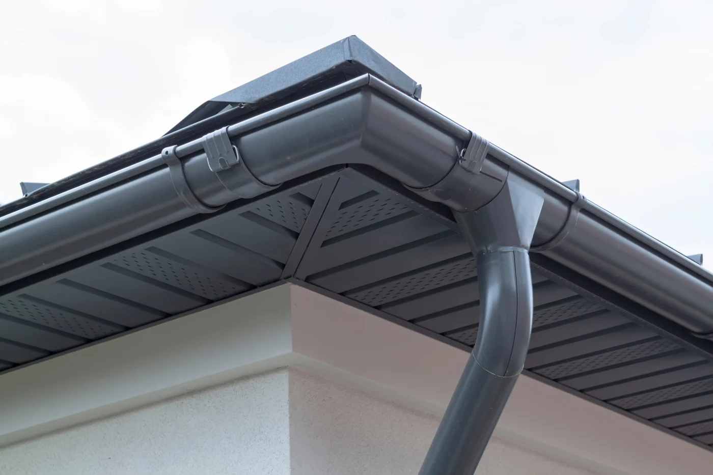 Seamless gutters after being installed