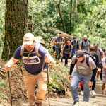 Two members of the Proepr Roofing team during a hike in Houston