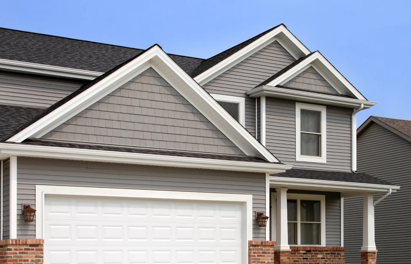 Close-up of newly installed siding