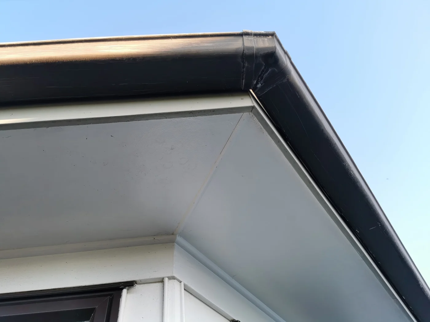 Vented soffit panels and fascia detail