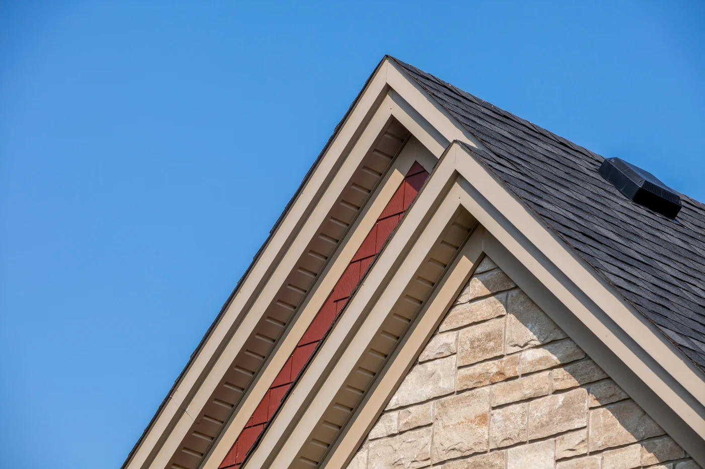 Fresh white soffit and fascia upgrade on a home in Memorial
